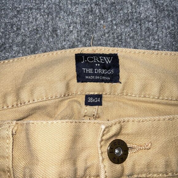 J.CREW Jeans Mens Size 36 Tan Denim THE DRIGGS Straight - Picture 2 of 11